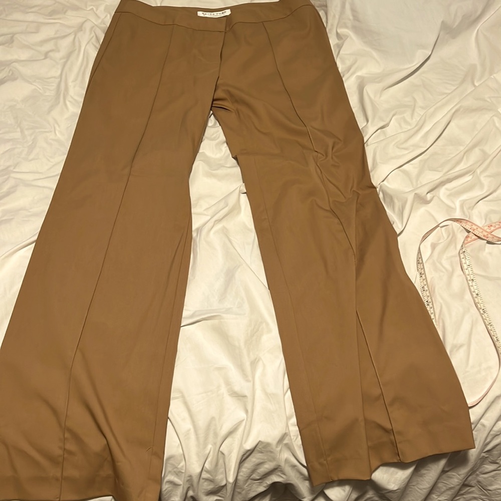 Trina Turk camel pants flared at bottom to 11 inches super stylish